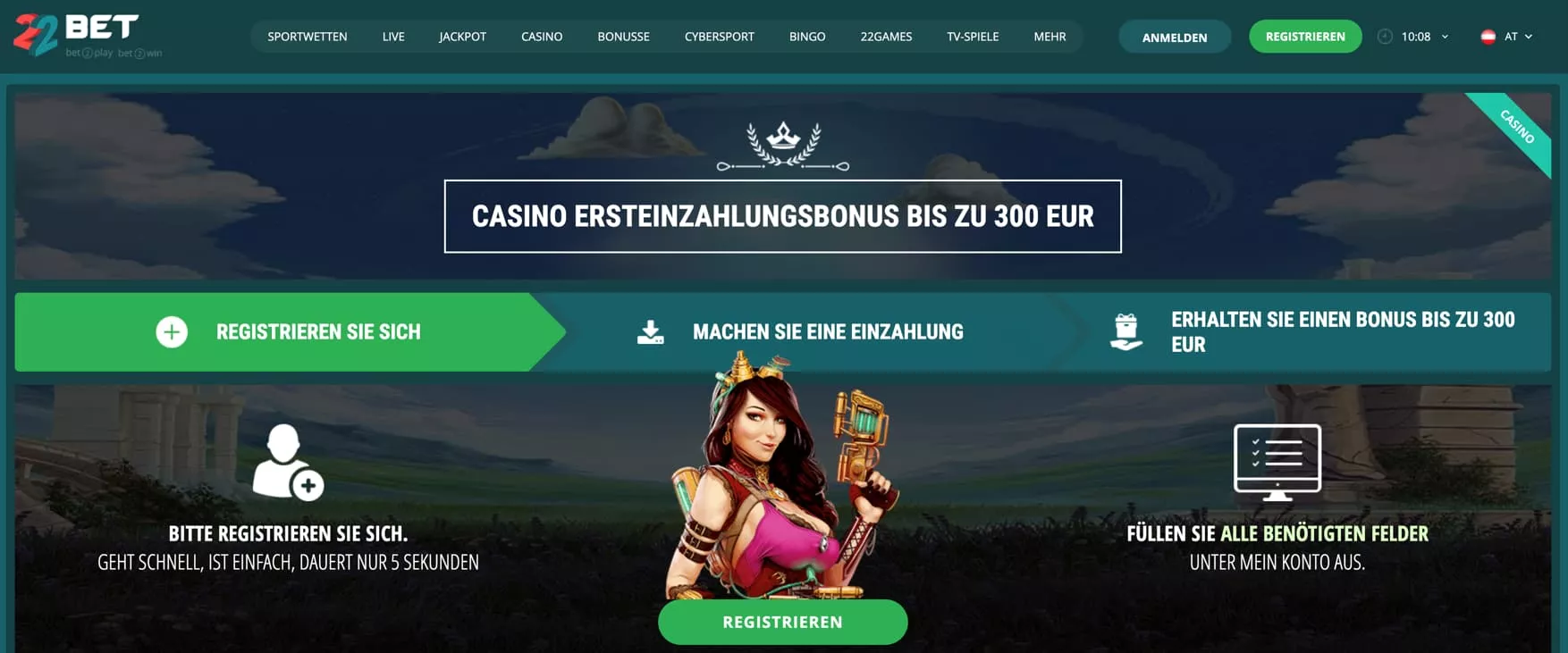 22Bet Casino Bonus