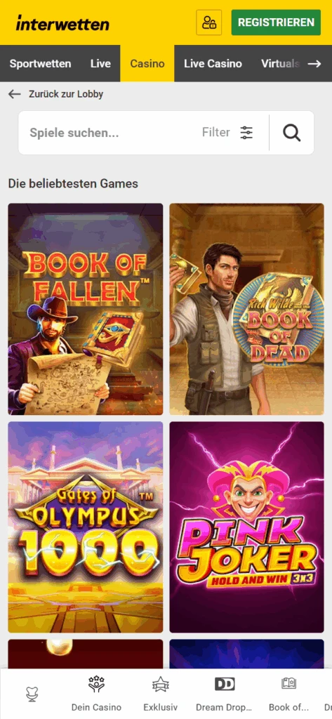 Interwetten Casino Spiele