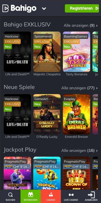 bahigo casino spieleauswahl
