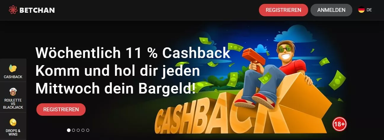 Betchan Casino Cashback Bonus