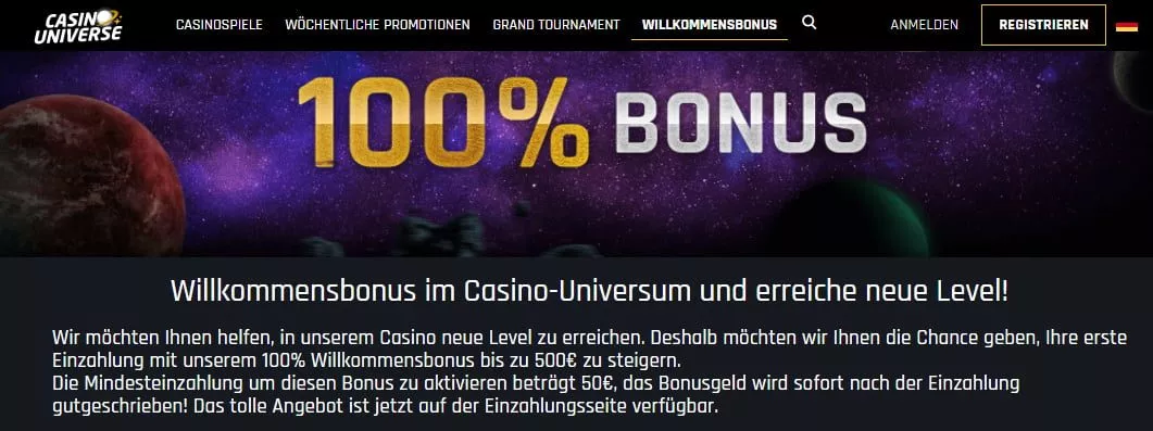 Casino Universe Bonus 