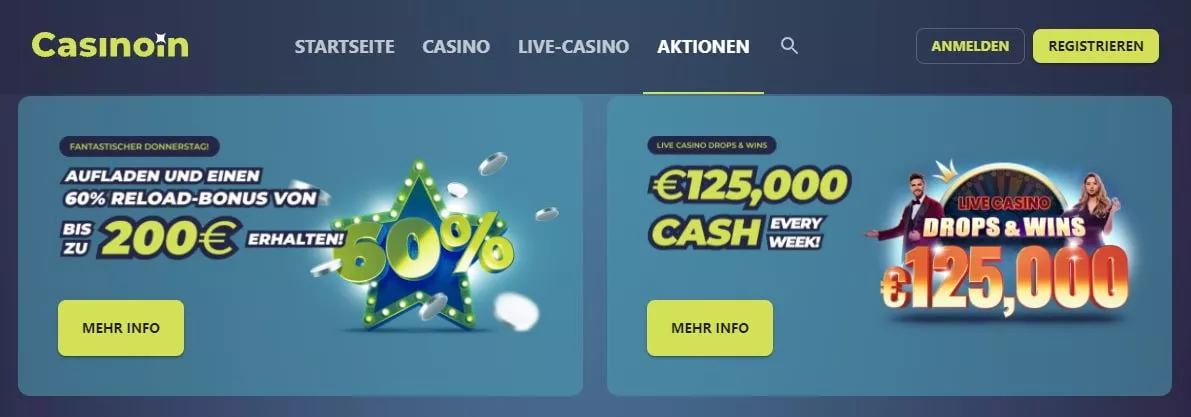 Casinoin Casino Aktionen