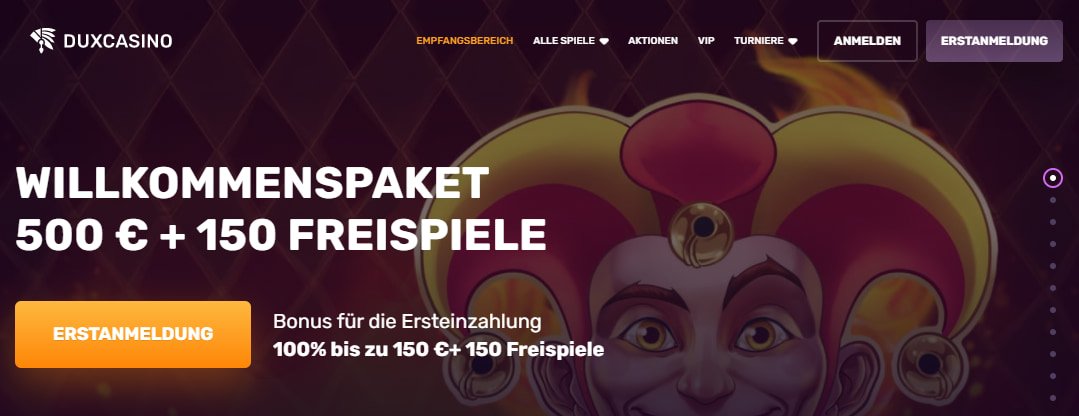 Dux Casino Schweiz 2025 » Bonus bis 500€ + 150 Freispiele!