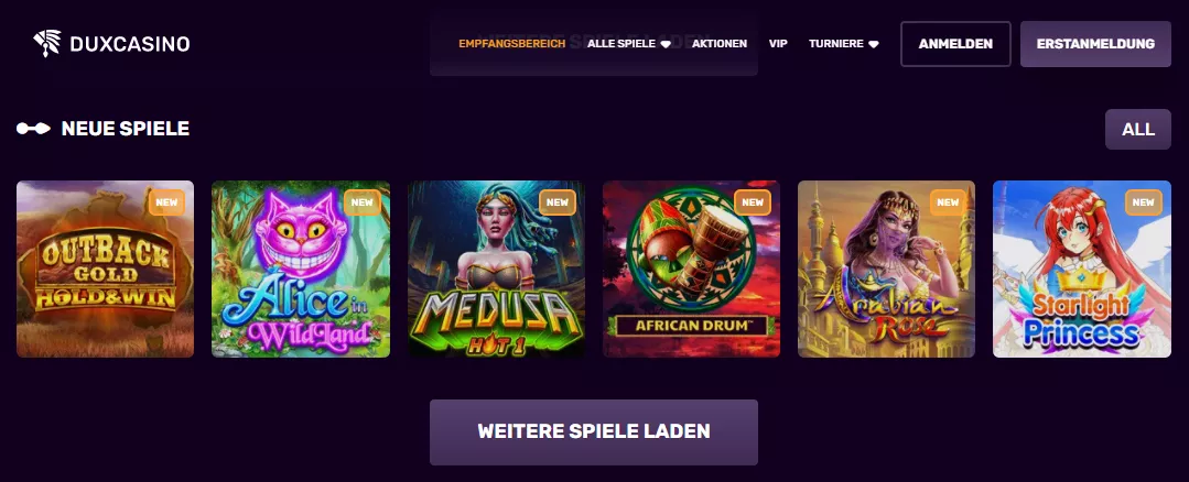 Duxcasino Spiele