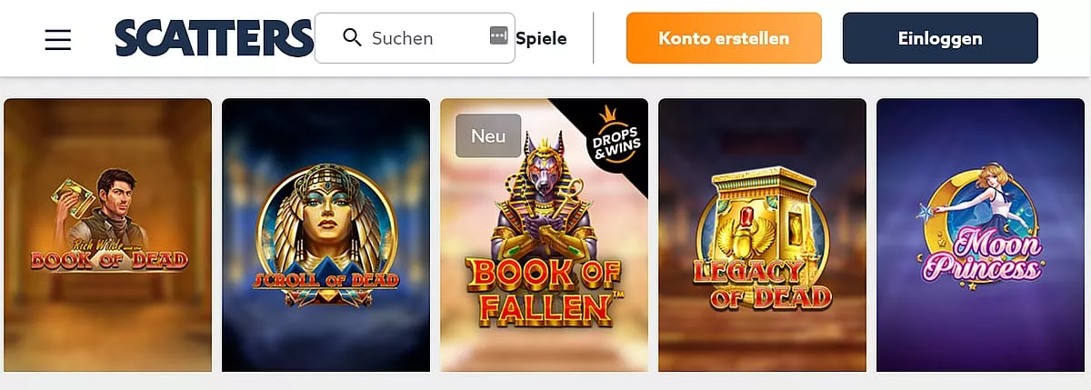 Scatters Casino Spiele