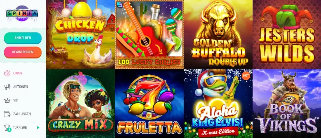 Spinia Casino Slot Spiele