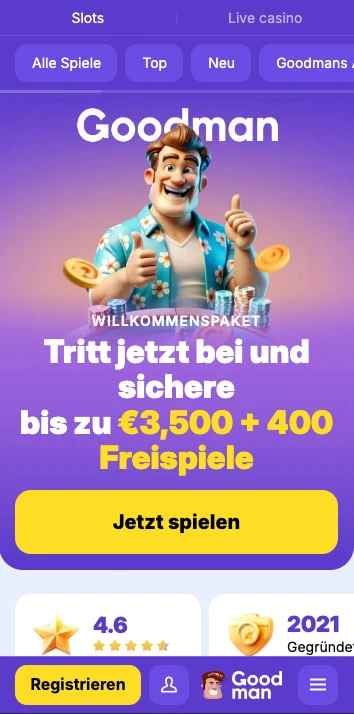 goodman casino willkommensbonus