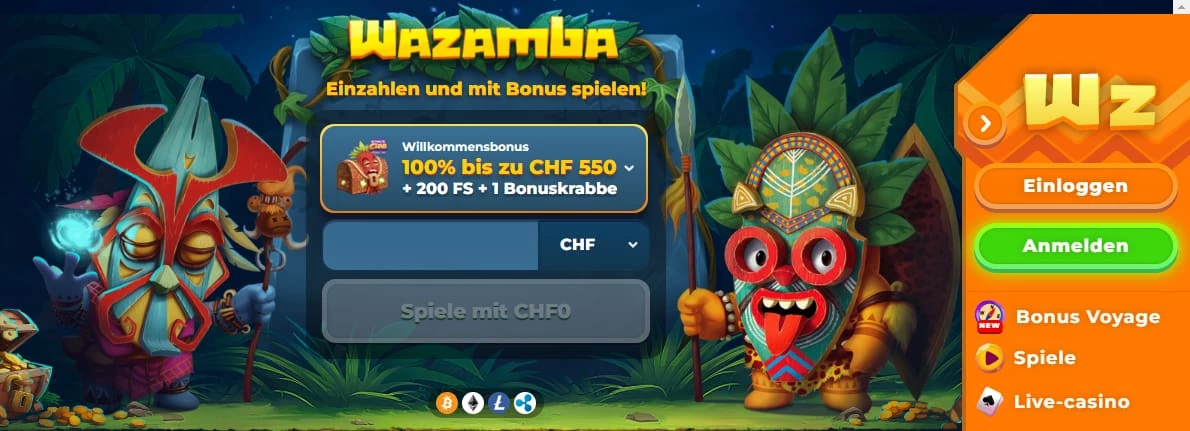 Wazambe Casino Bonus Neukunden