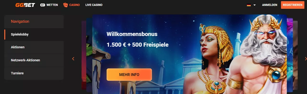 GGBet Casino Bonus Neukunden