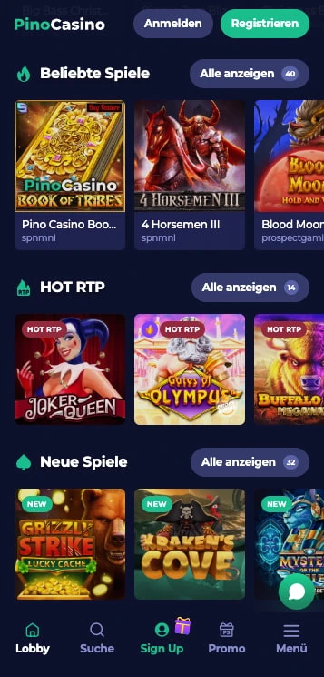 pinocasino spieleangebot