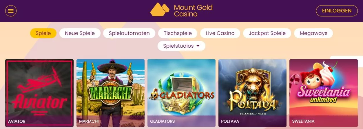 Mount Gold Casino Spiele