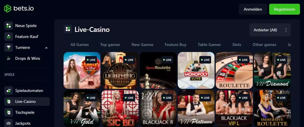 Bets.io Casino Spiele