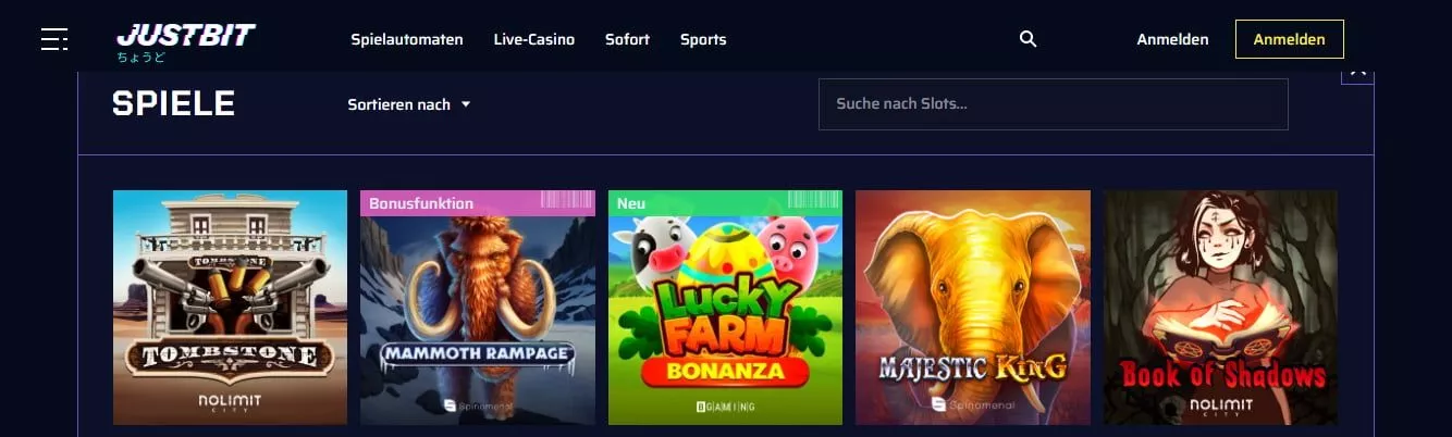 JustBit Casino Crypto Slots 