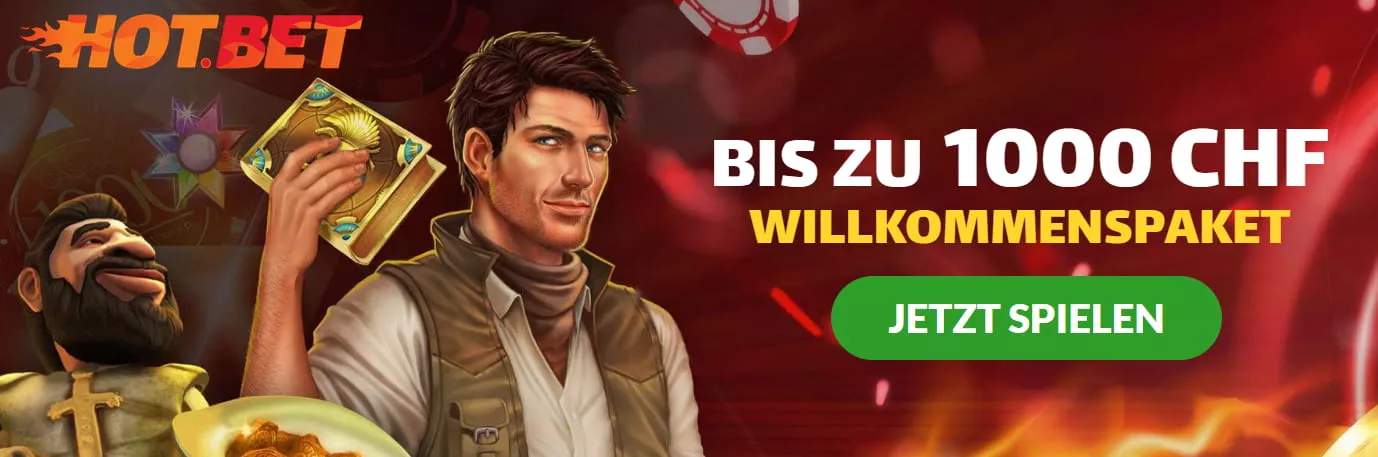 Hot.bet Casino Willkommensbonus bis CHF 1.000