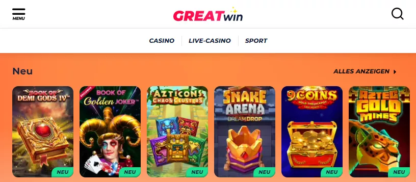Greatwin Casino Spiele