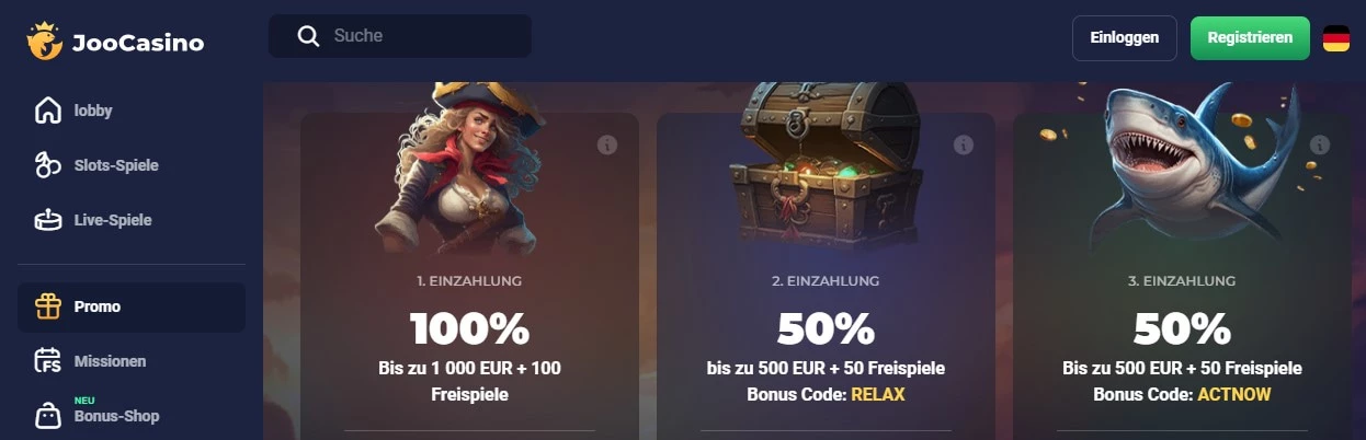 Joo Casino Bonus Code