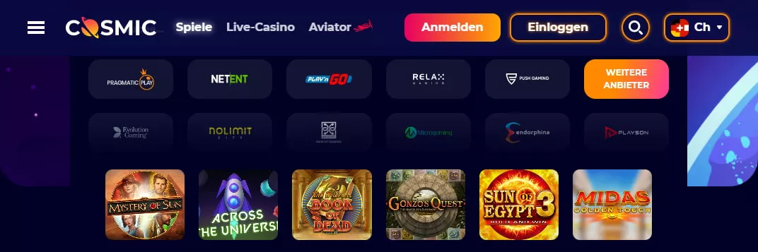 CosmicSlot Casino Spiele