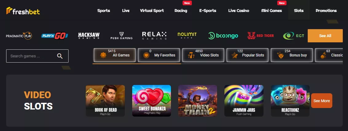 Freshbet Casino Spiele 