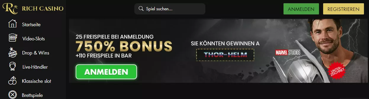 Rich Casino Bonus & Freispiele ohne Einzahlung 