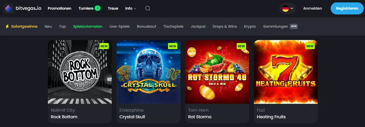 BitVegas Casino Spiele