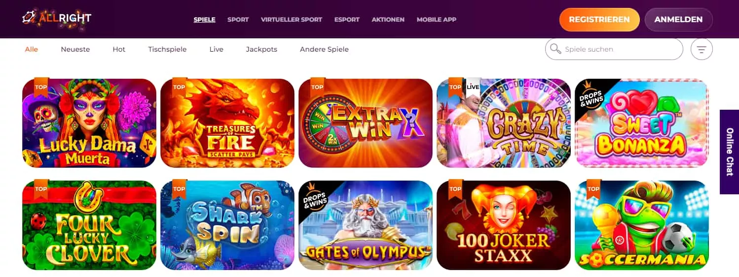 Allrightcasino spiele