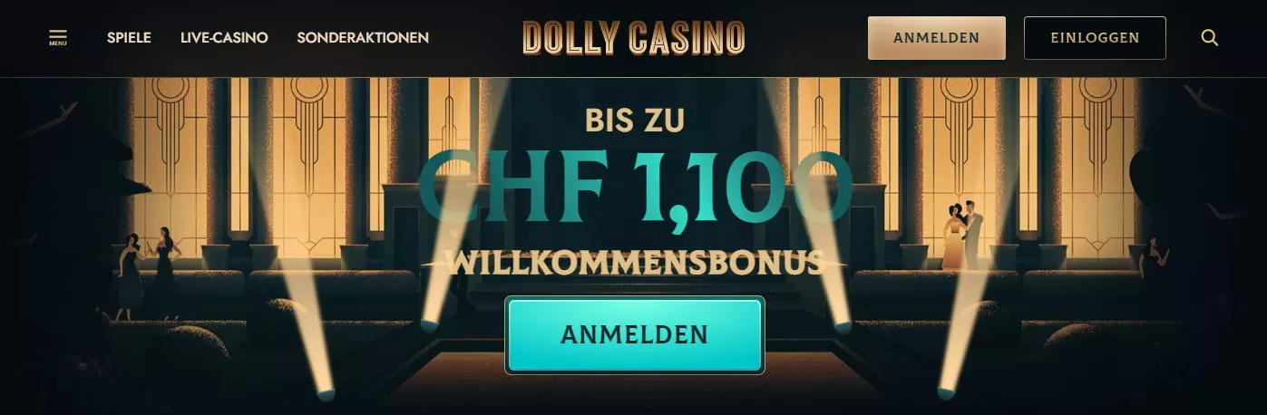 DollyCasino Willkommensbonus bis CHF 1.100