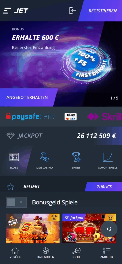 Jet Casino Bonus