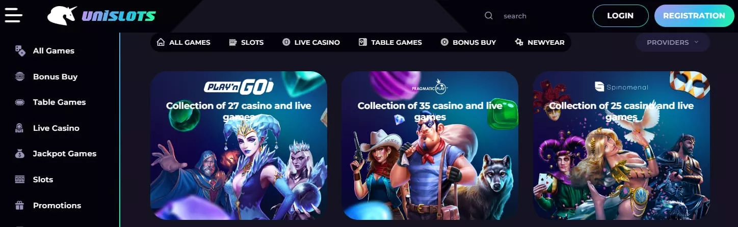 Unislots Casino Spiele