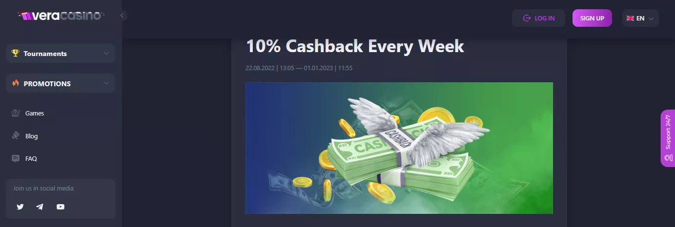 Vera Casino Bonus