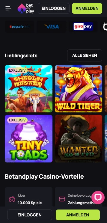 betandplay casino spieleauswahl