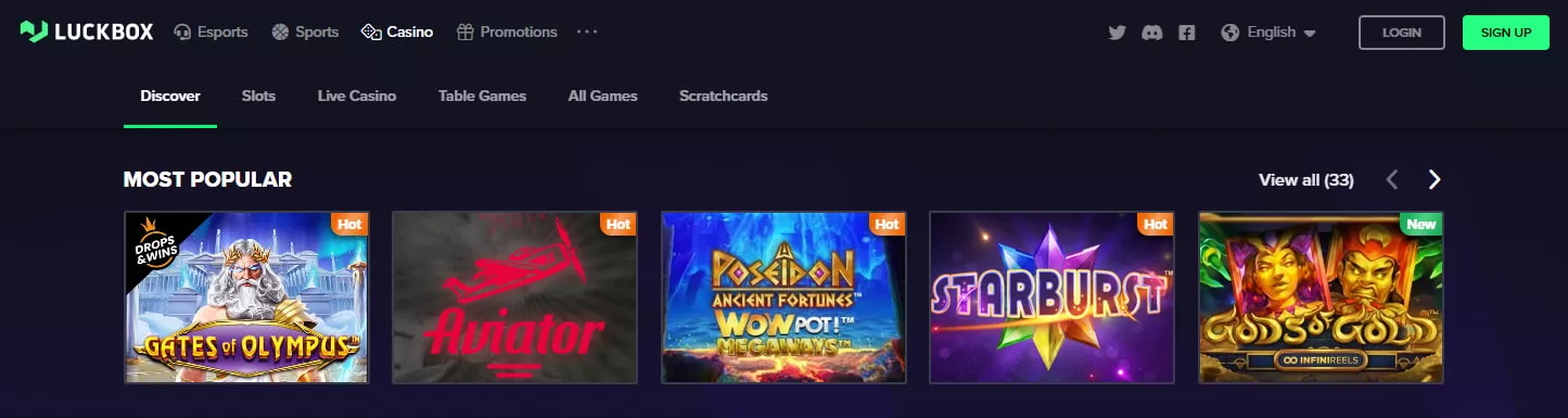 LuckBox Casino Spiele