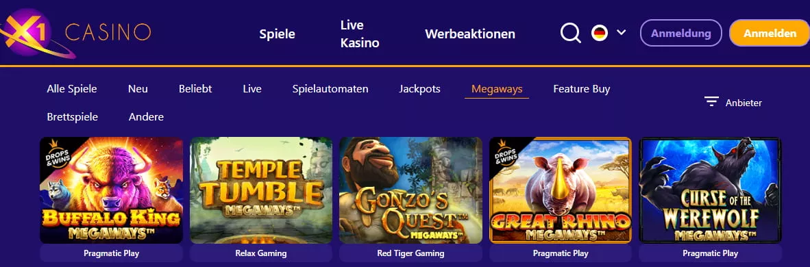 x1casino Spiele