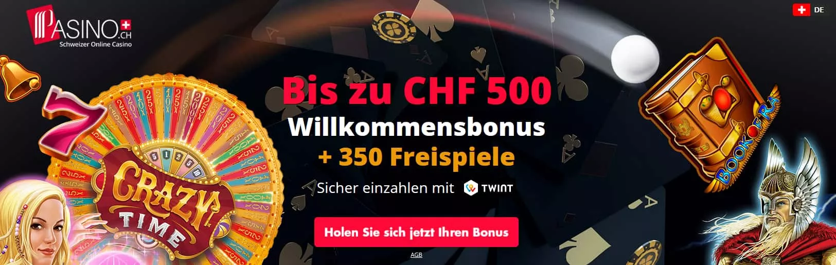 Pasino.ch Willkommensbonus und Freispiele