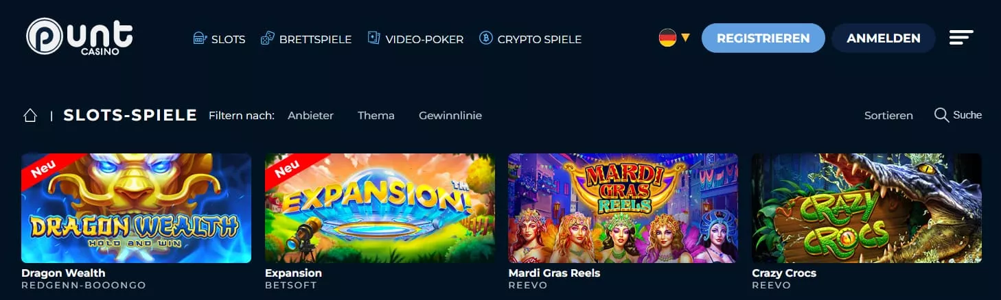 Punt Casino Spiele