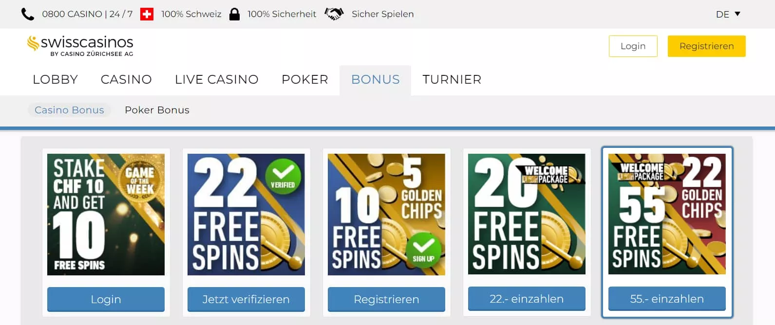 swisscasino.ch Bonus