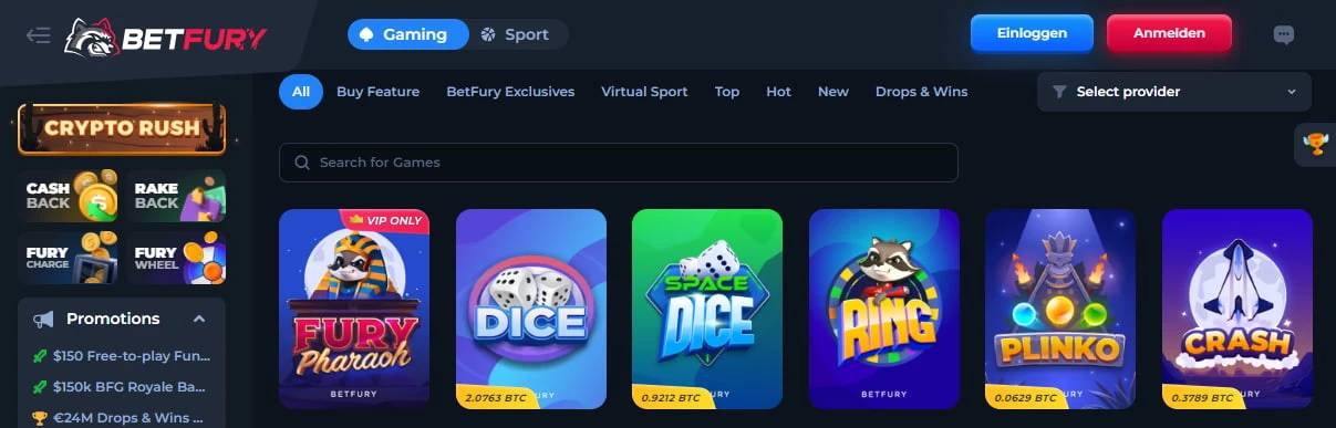 BetFury Slot Games 