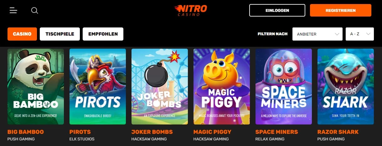 Nitro Casino Spiele