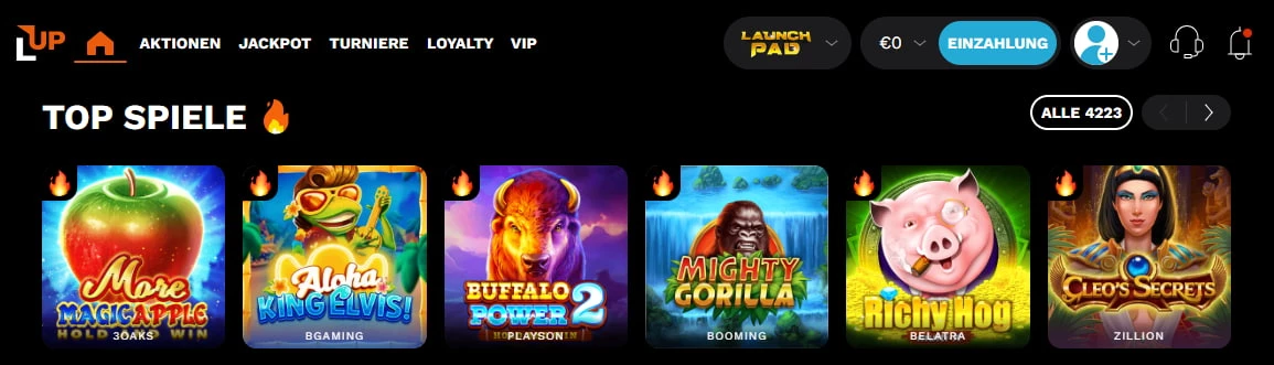 LevelUp Casino Spiele 