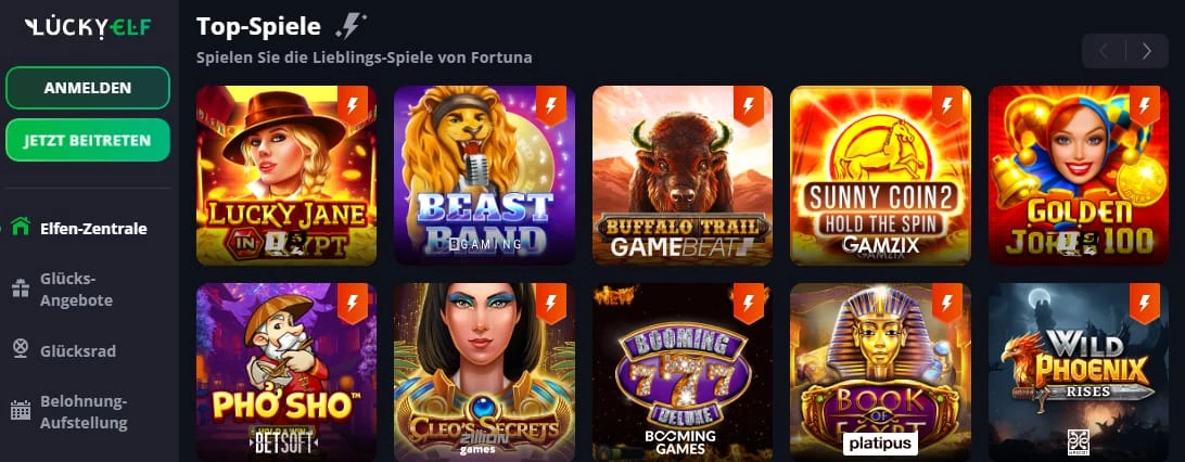 LuckyElf Casino Spiele