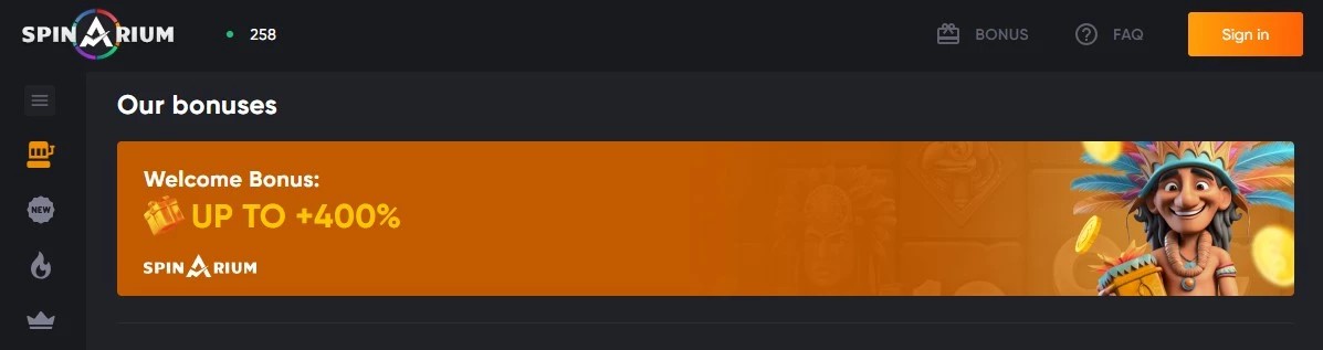 Spinarium Casino Bonus 