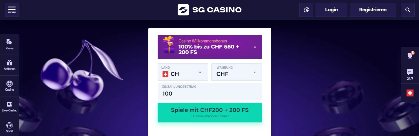 SGCasino Bonus