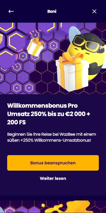 wazbee casino umsatzbonus