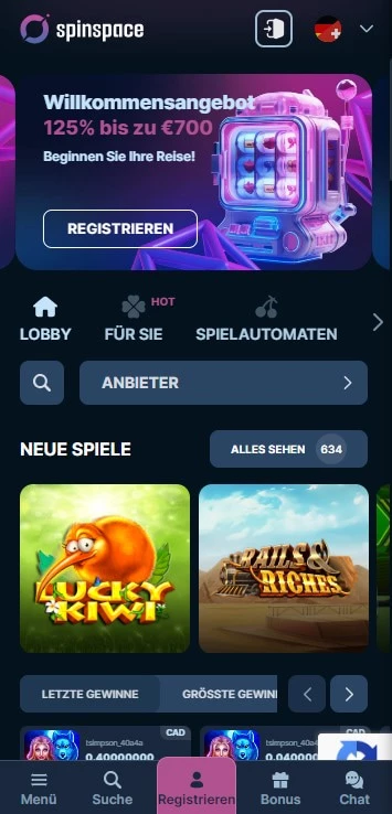 spinspace casino bonus