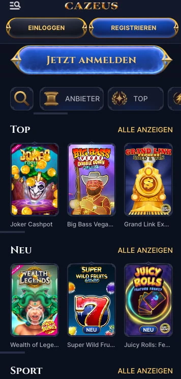 cazeus casino spiele