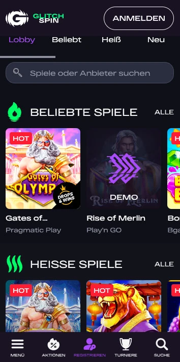 glitchspin casino spiele