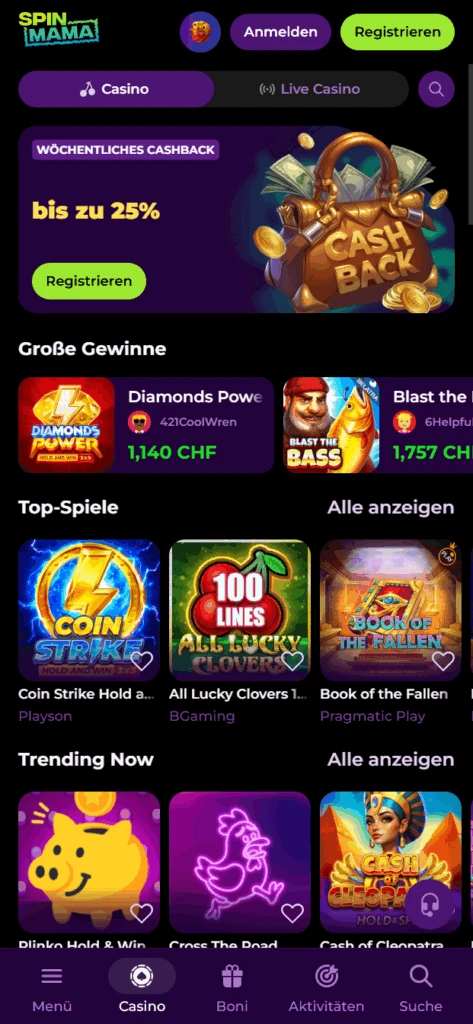 Spinmama Casino Bonus