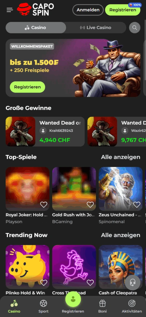 Capospin Casino Bonus