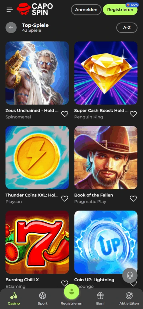 Capospin Casino Slots