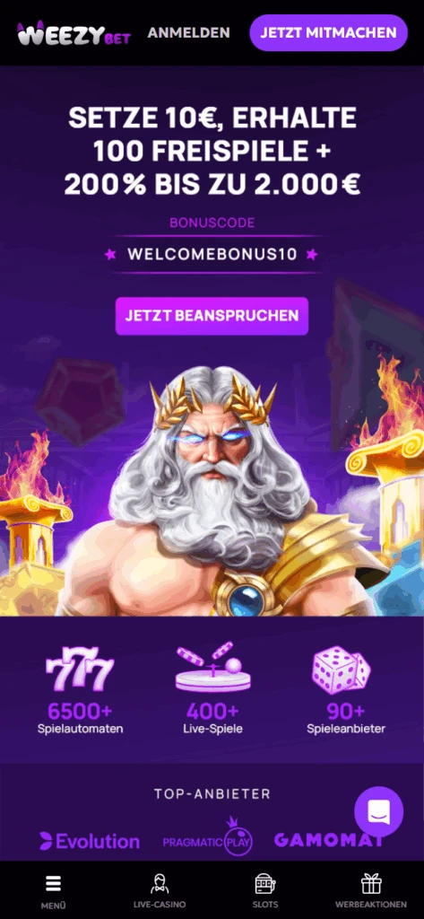 WeezyBet Casino Bonus