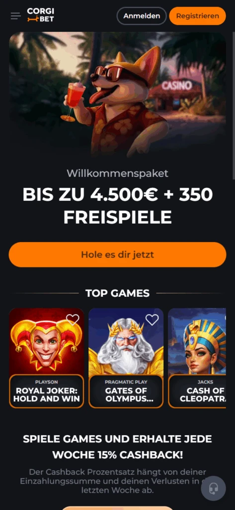 Corgibet Casino Bonus